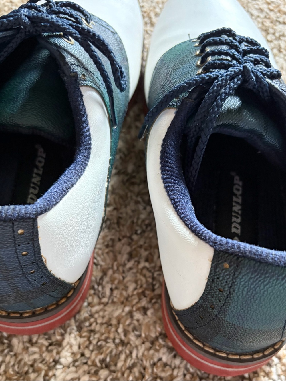 Women’s Two-Tone White and Plaid Golf Shoes - Picture 3 of 8